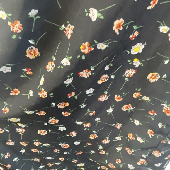 Shein Sun Dress Y2K Babydoll Vibes Midi Black Ditsy Floral Spagetti Strap Slit M - Picture 4 of 12